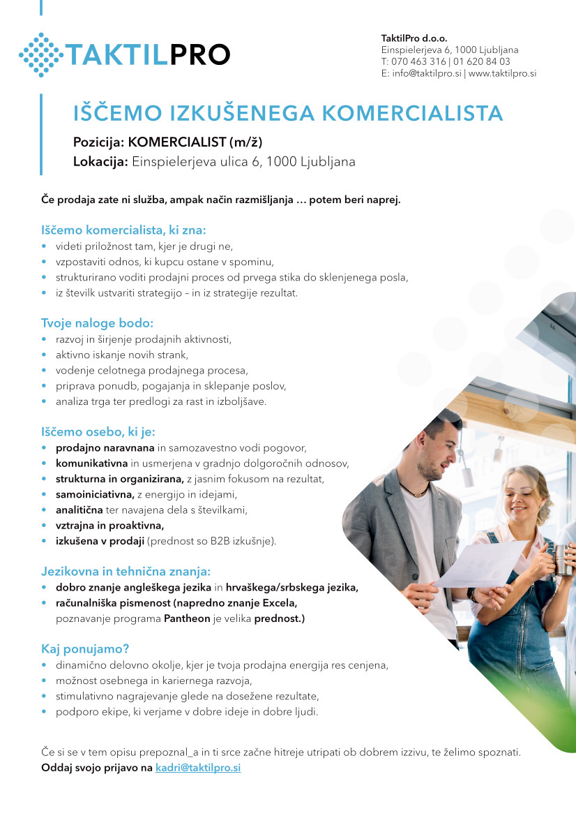 zaposlimo komercialista